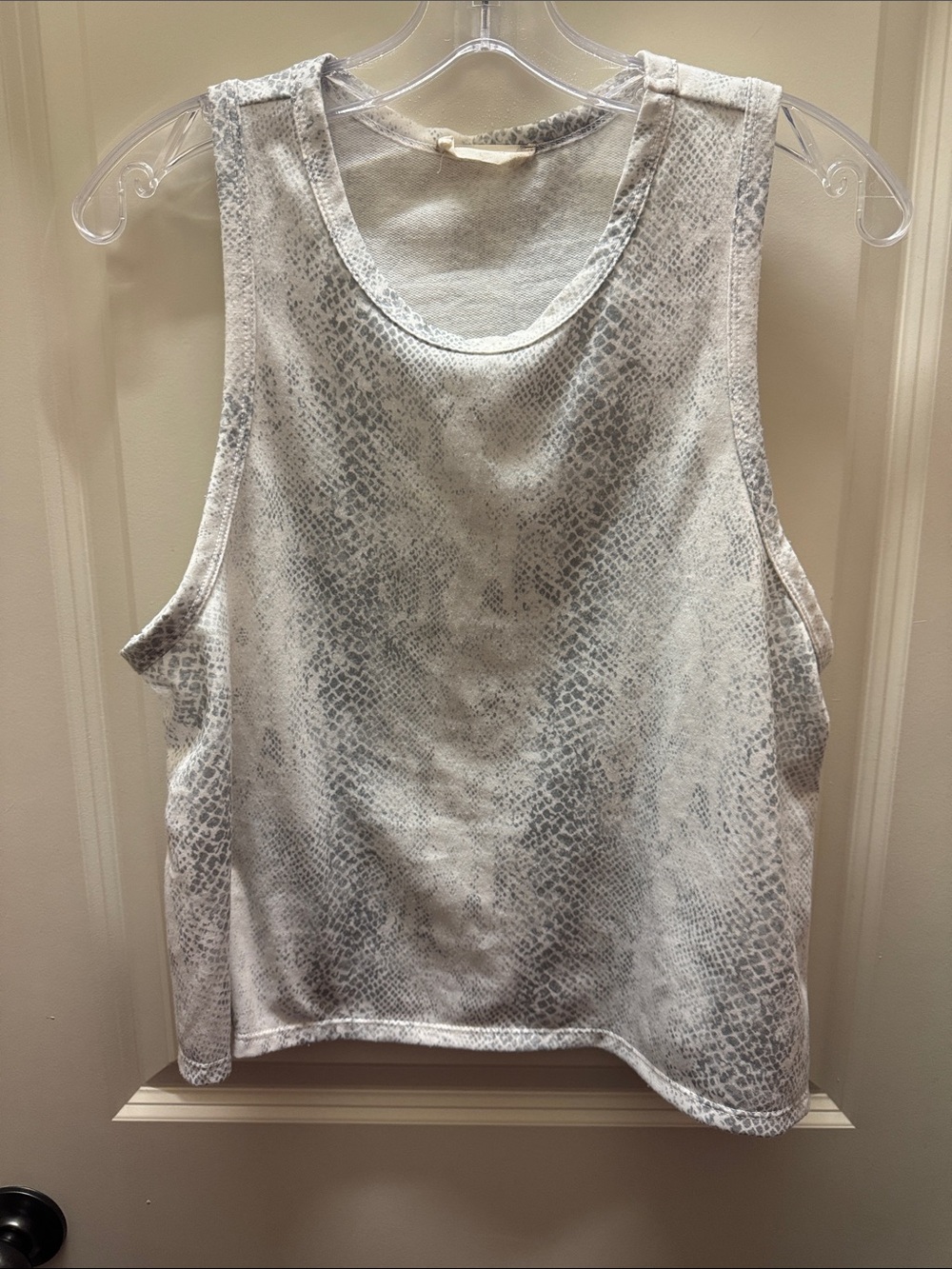 Altar'd State Gray Snake-Print Muscle Tee
